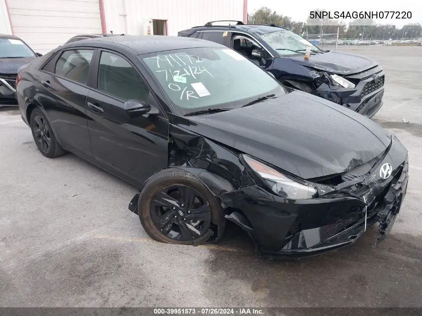 2022 Hyundai Elantra Sel VIN: 5NPLS4AG6NH077220 Lot: 39951573