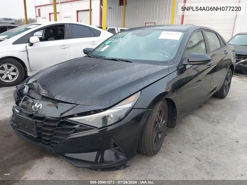 2022 Hyundai Elantra Sel VIN: 5NPLS4AG6NH077220 Lot: 39951573