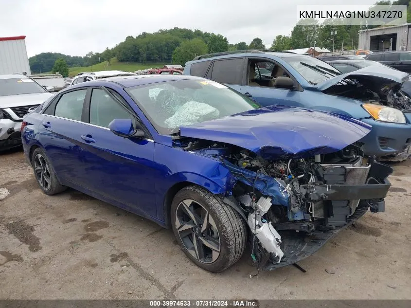 KMHLN4AG1NU347270 2022 Hyundai Elantra Sel