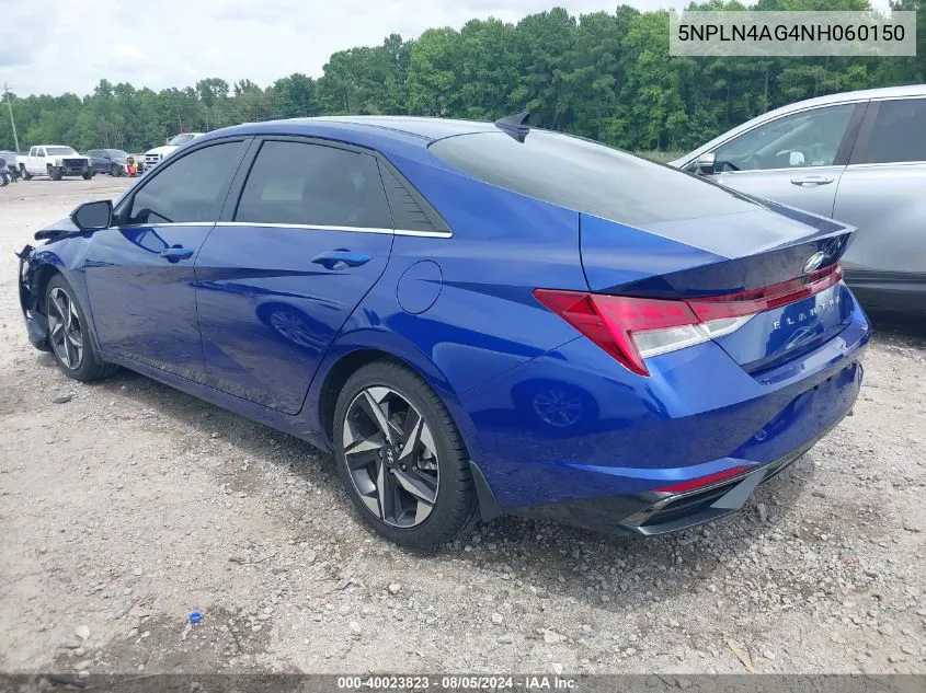 2022 Hyundai Elantra Sel VIN: 5NPLN4AG4NH060150 Lot: 40023823