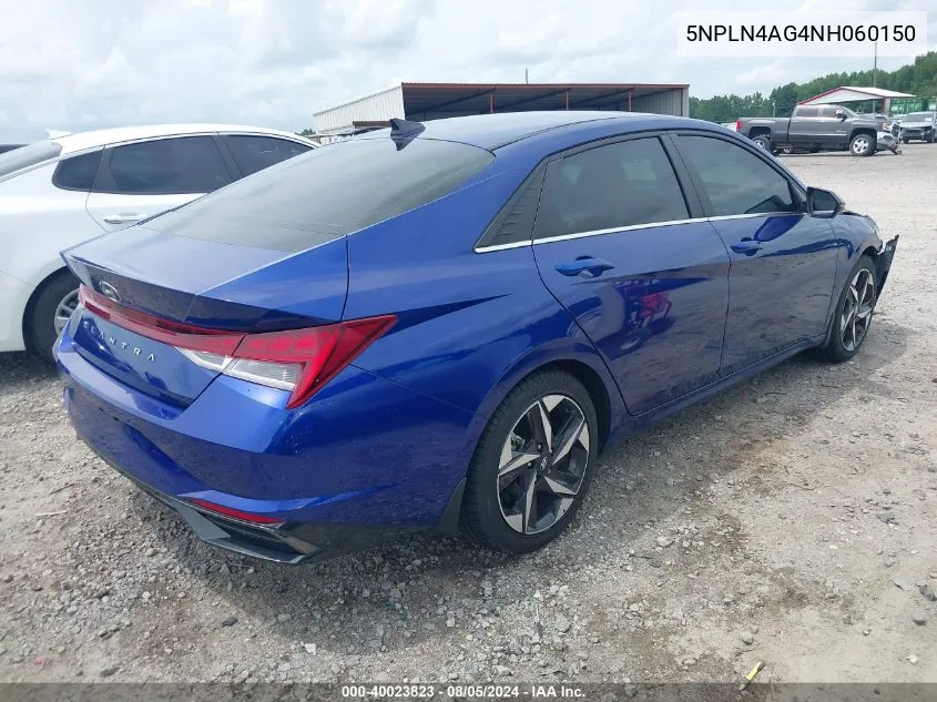 2022 Hyundai Elantra Sel VIN: 5NPLN4AG4NH060150 Lot: 40023823