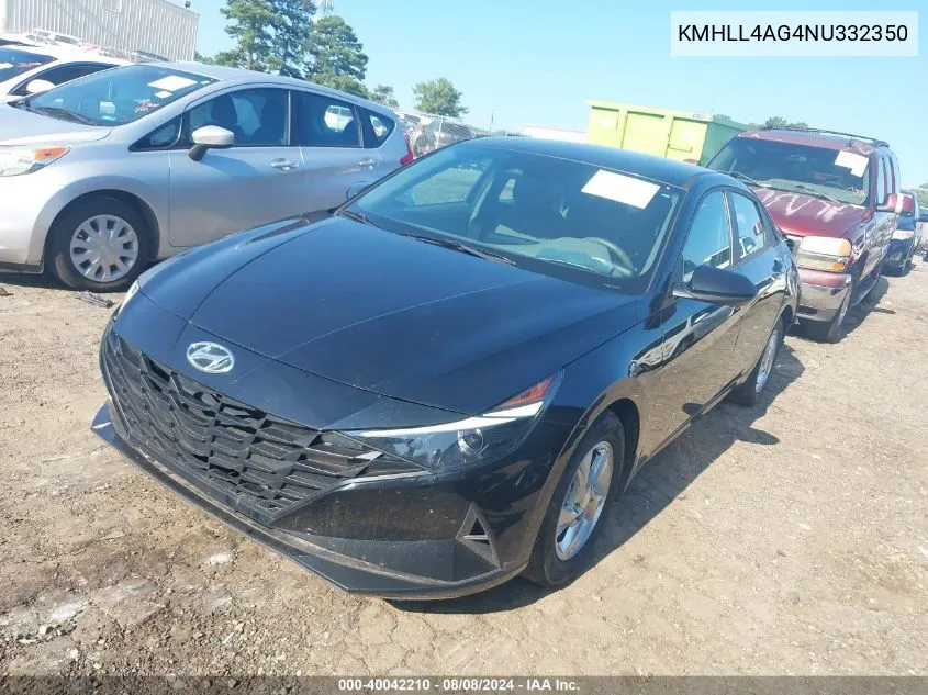 2022 Hyundai Elantra Se VIN: KMHLL4AG4NU332350 Lot: 40042210