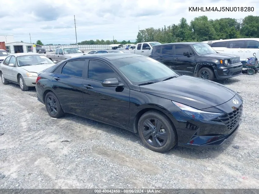 2022 Hyundai Elantra Hybrid Blue VIN: KMHLM4AJ5NU018280 Lot: 40042450