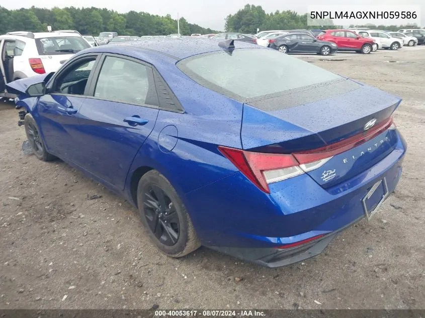 5NPLM4AGXNH059586 2022 Hyundai Elantra Sel