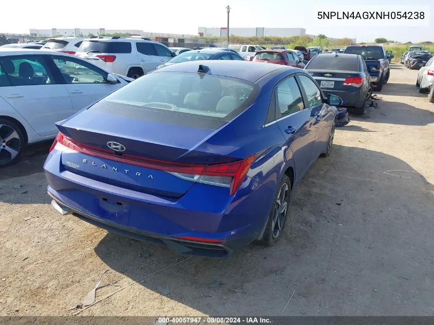 2022 Hyundai Elantra Sel VIN: 5NPLN4AGXNH054238 Lot: 40057947