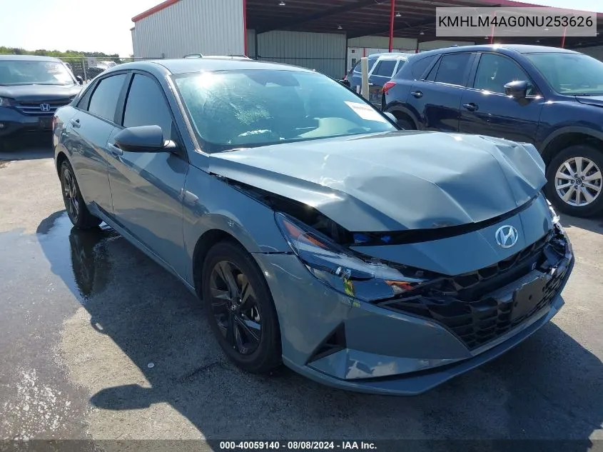 2022 Hyundai Elantra Sel VIN: KMHLM4AG0NU253626 Lot: 40059140