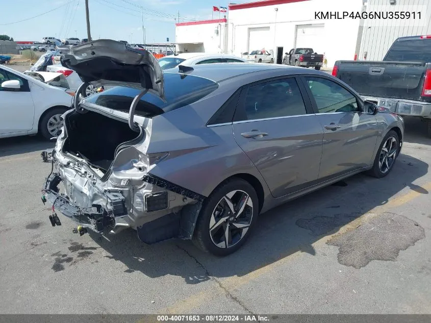 KMHLP4AG6NU355911 2022 Hyundai Elantra Limited