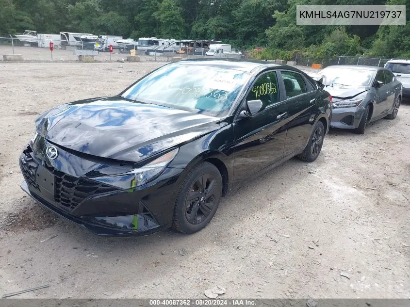 2022 Hyundai Elantra Sel VIN: KMHLS4AG7NU219737 Lot: 40087362