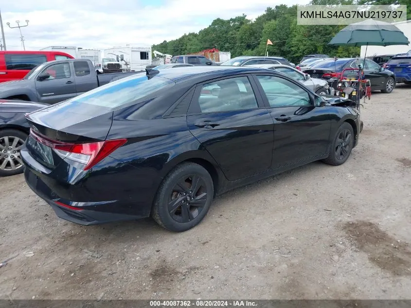 2022 Hyundai Elantra Sel VIN: KMHLS4AG7NU219737 Lot: 40087362