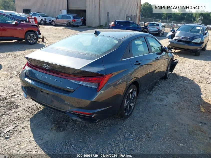 5NPLP4AG1NH054011 2022 Hyundai Elantra Limited