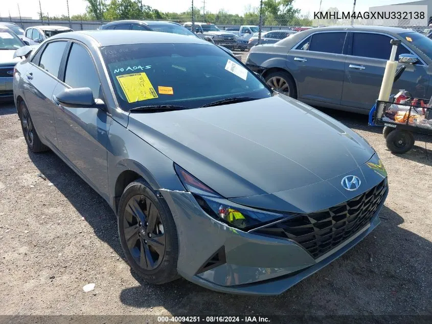 KMHLM4AGXNU332138 2022 Hyundai Elantra Sel