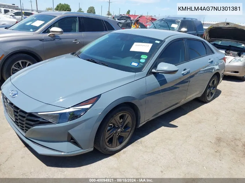 KMHLM4AG7NU301381 2022 Hyundai Elantra Sel