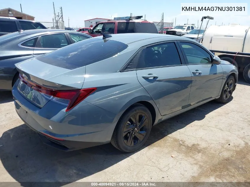 KMHLM4AG7NU301381 2022 Hyundai Elantra Sel