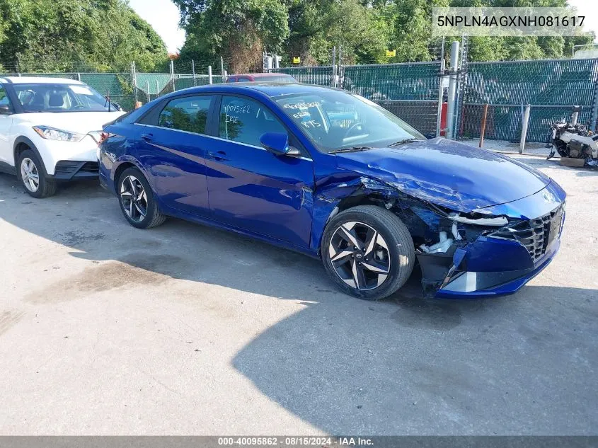 5NPLN4AGXNH081617 2022 Hyundai Elantra Sel