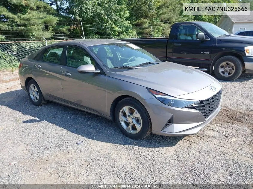 2022 Hyundai Elantra Se VIN: KMHLL4AG7NU325666 Lot: 40103743