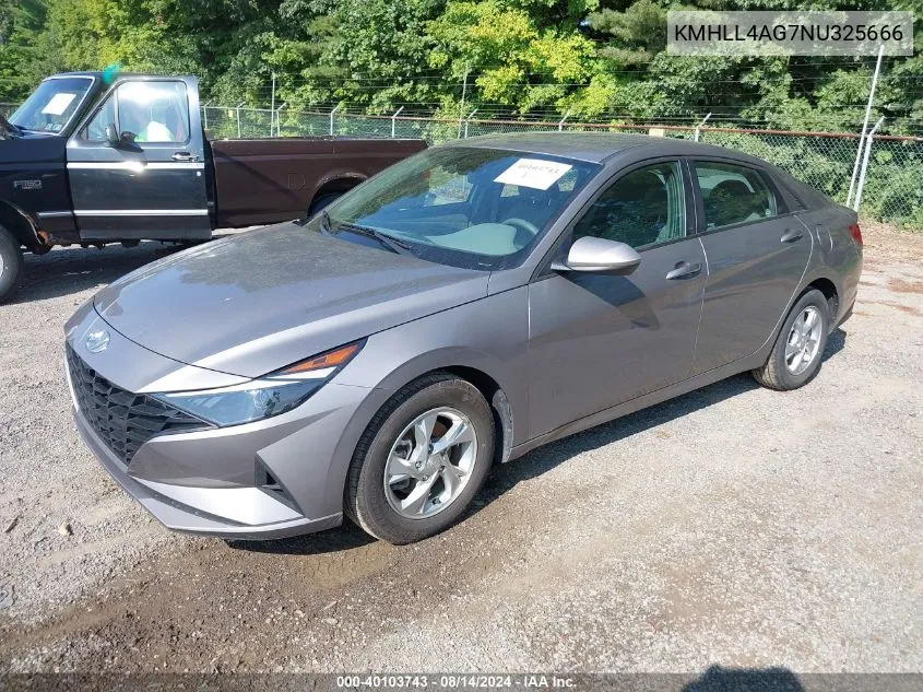 2022 Hyundai Elantra Se VIN: KMHLL4AG7NU325666 Lot: 40103743