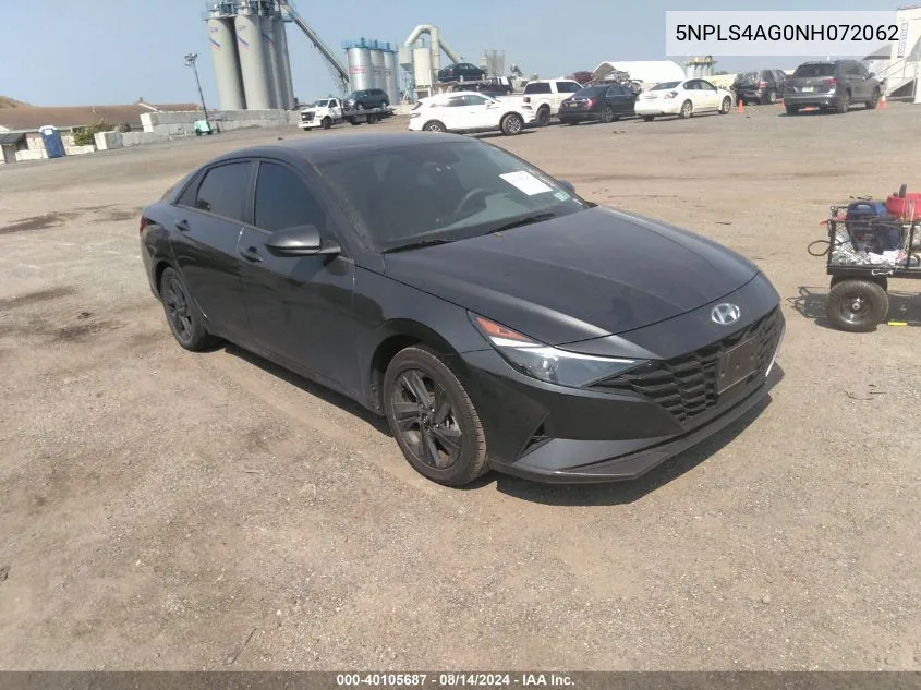 2022 Hyundai Elantra Sel VIN: 5NPLS4AG0NH072062 Lot: 40105687