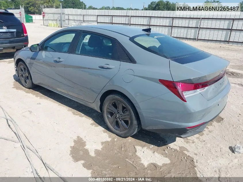 KMHLM4AG6NU265487 2022 Hyundai Elantra Sel