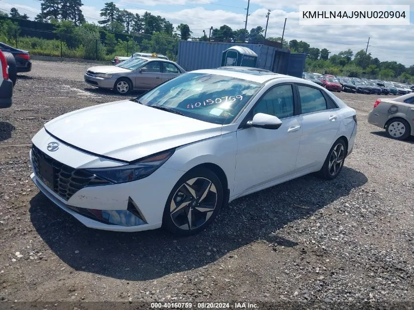 KMHLN4AJ9NU020904 2022 Hyundai Elantra Limited