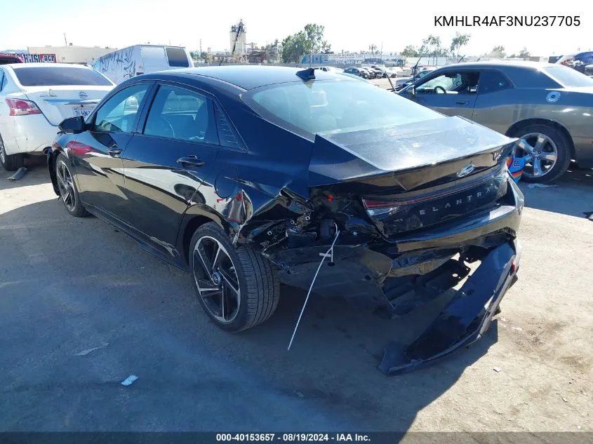 2022 Hyundai Elantra N Line VIN: KMHLR4AF3NU237705 Lot: 40153657