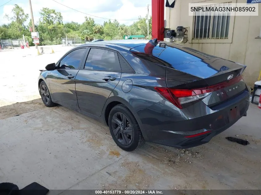 2022 Hyundai Elantra Sel VIN: 5NPLM4AG3NH085902 Lot: 40153779