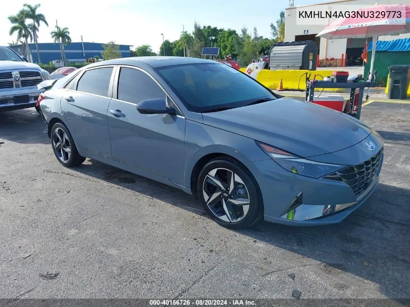 2022 Hyundai Elantra Sel VIN: KMHLN4AG3NU329773 Lot: 40156726