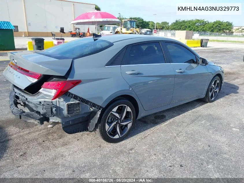 KMHLN4AG3NU329773 2022 Hyundai Elantra Sel