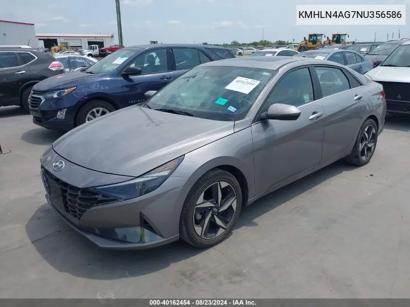 2022 Hyundai Elantra Sel VIN: KMHLN4AG7NU356586 Lot: 40162454