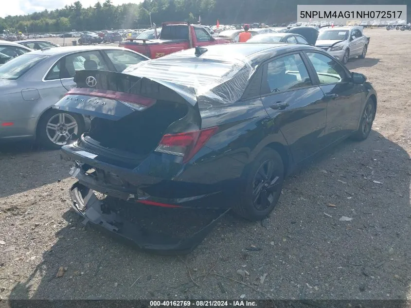 5NPLM4AG1NH072517 2022 Hyundai Elantra Sel