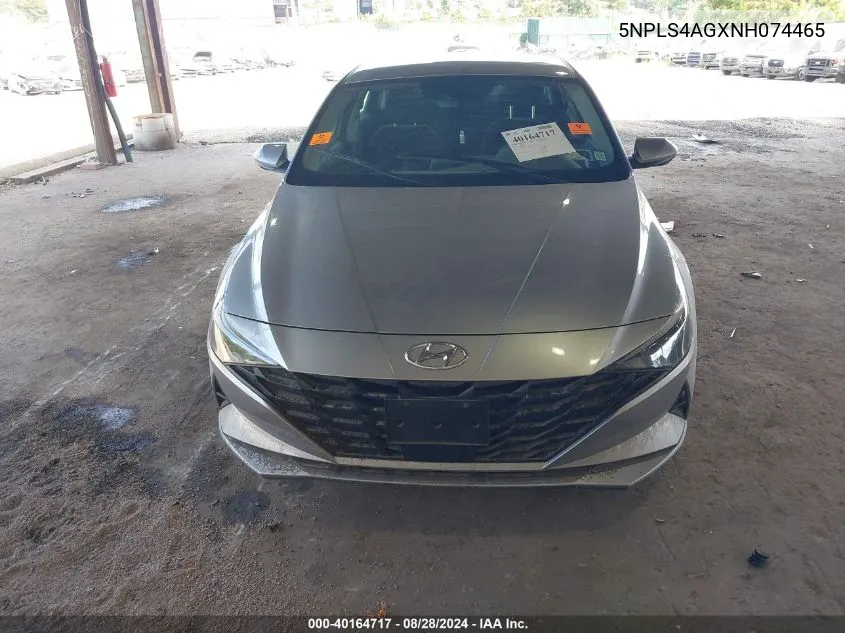 2022 Hyundai Elantra Sel VIN: 5NPLS4AGXNH074465 Lot: 40164717