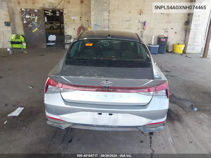 2022 Hyundai Elantra Sel VIN: 5NPLS4AGXNH074465 Lot: 40164717