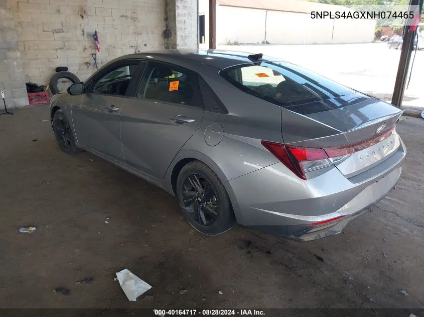 5NPLS4AGXNH074465 2022 Hyundai Elantra Sel