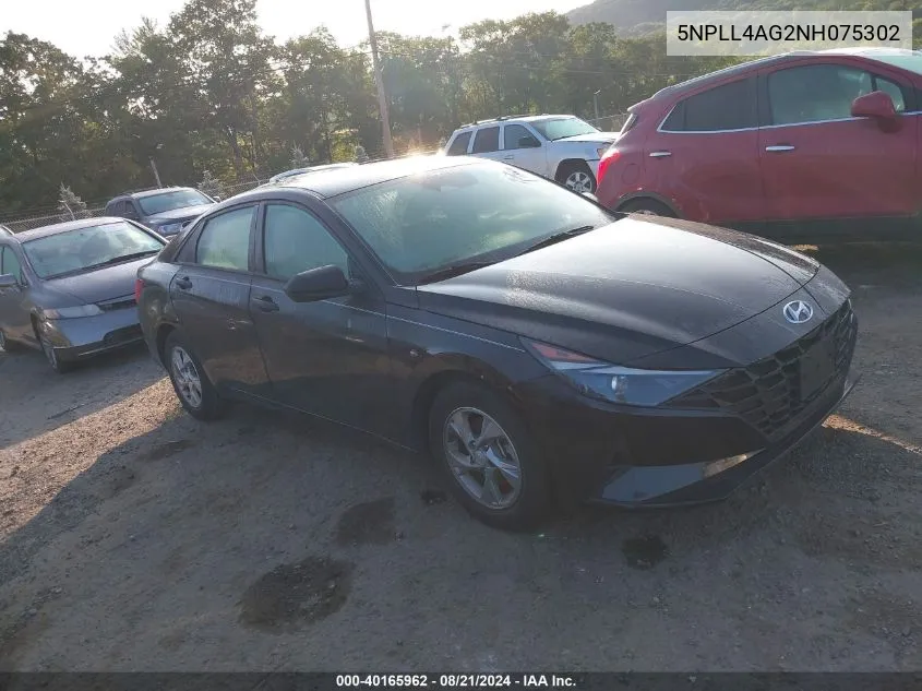 5NPLL4AG2NH075302 2022 Hyundai Elantra Se