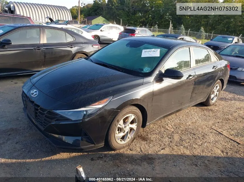 2022 Hyundai Elantra Se VIN: 5NPLL4AG2NH075302 Lot: 40165962