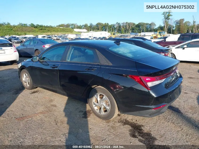 2022 Hyundai Elantra Se VIN: 5NPLL4AG2NH075302 Lot: 40165962