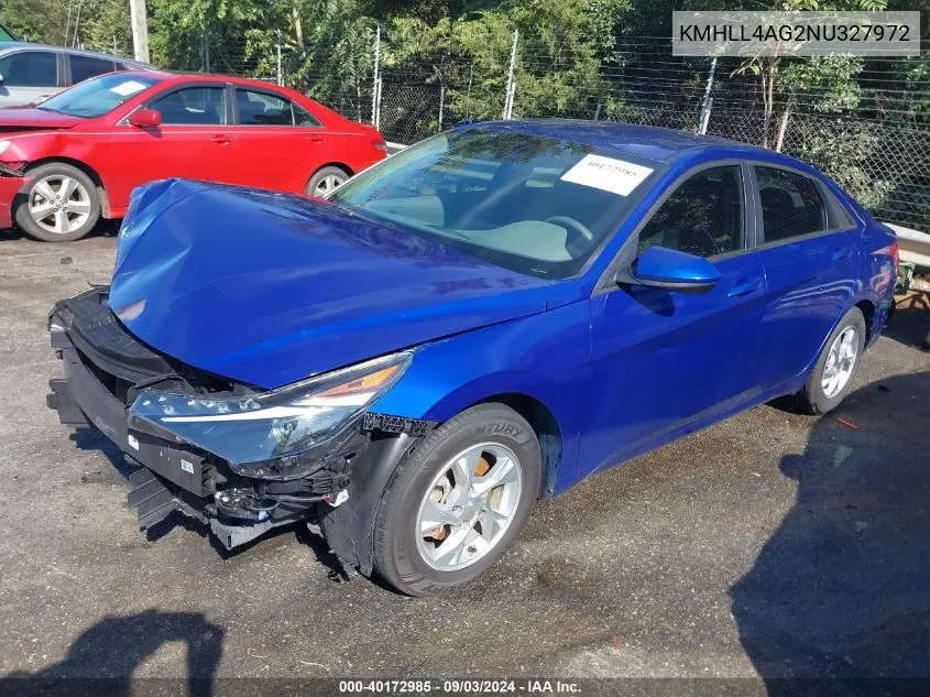 2022 Hyundai Elantra Se VIN: KMHLL4AG2NU327972 Lot: 40172985