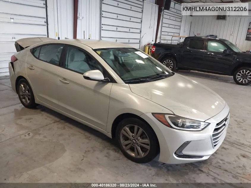 2022 Hyundai Elantra Sel VIN: KMHLM4AG0NU312206 Lot: 40186320