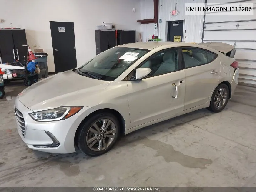 2022 Hyundai Elantra Sel VIN: KMHLM4AG0NU312206 Lot: 40186320