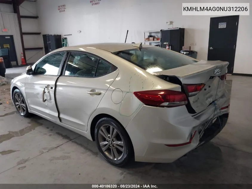 2022 Hyundai Elantra Sel VIN: KMHLM4AG0NU312206 Lot: 40186320