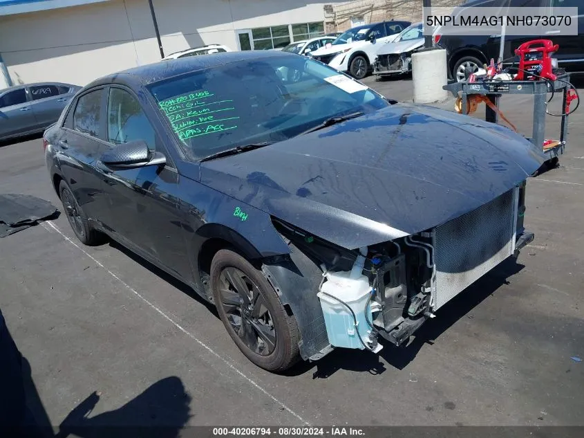 5NPLM4AG1NH073070 2022 Hyundai Elantra Sel