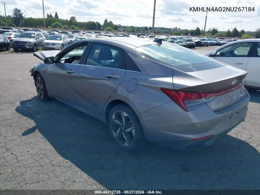 KMHLN4AG2NU267184 2022 Hyundai Elantra Sel