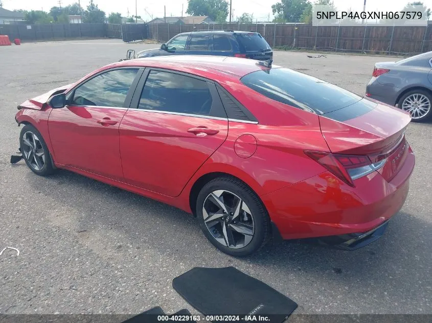 5NPLP4AGXNH067579 2022 Hyundai Elantra Limited