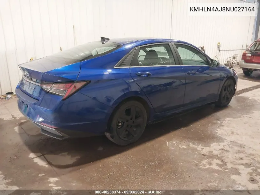 2022 Hyundai Elantra Hybrid Limited VIN: KMHLN4AJ8NU027164 Lot: 40238374