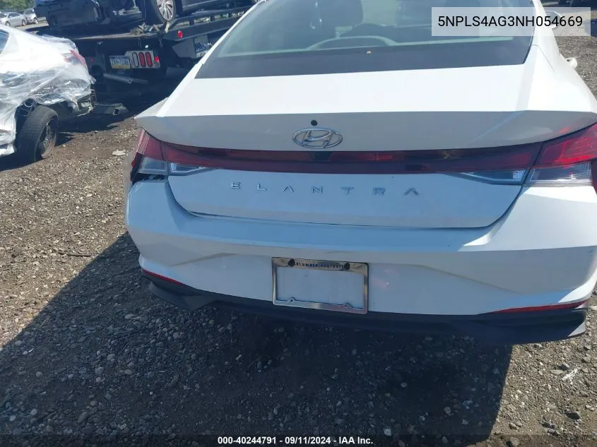 5NPLS4AG3NH054669 2022 Hyundai Elantra Sel