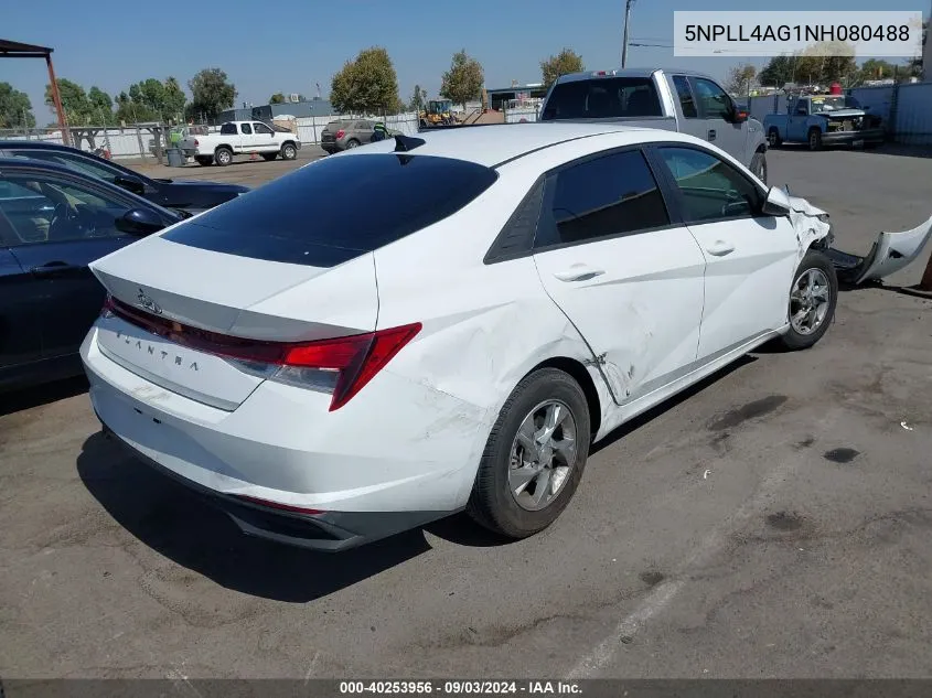 2022 Hyundai Elantra Se VIN: 5NPLL4AG1NH080488 Lot: 40253956