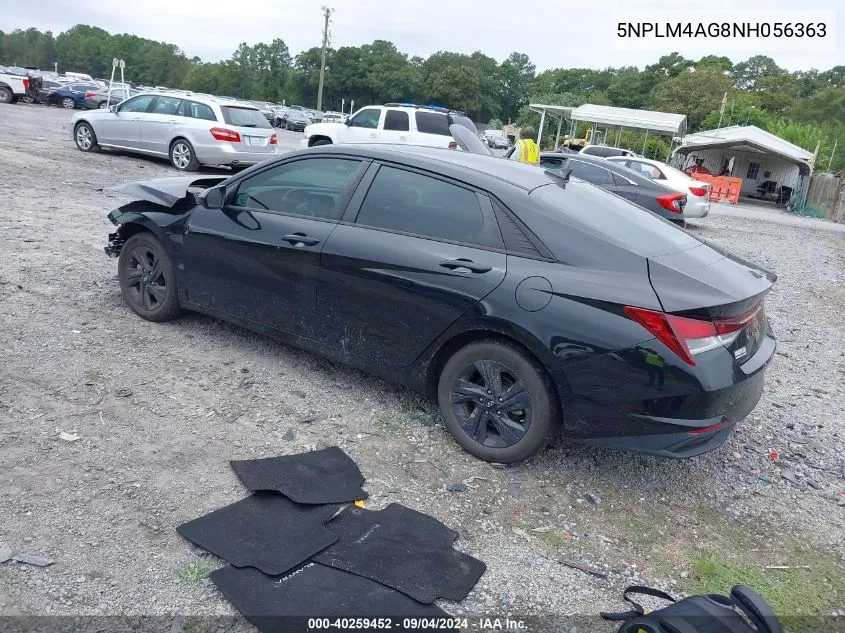 2022 Hyundai Elantra Sel VIN: 5NPLM4AG8NH056363 Lot: 40259452