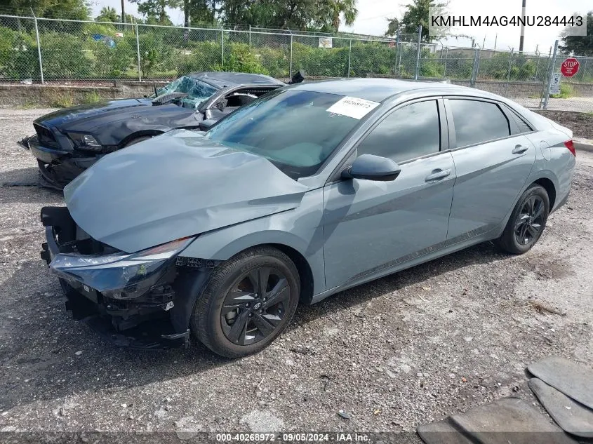 2022 Hyundai Elantra Sel VIN: KMHLM4AG4NU284443 Lot: 40268972