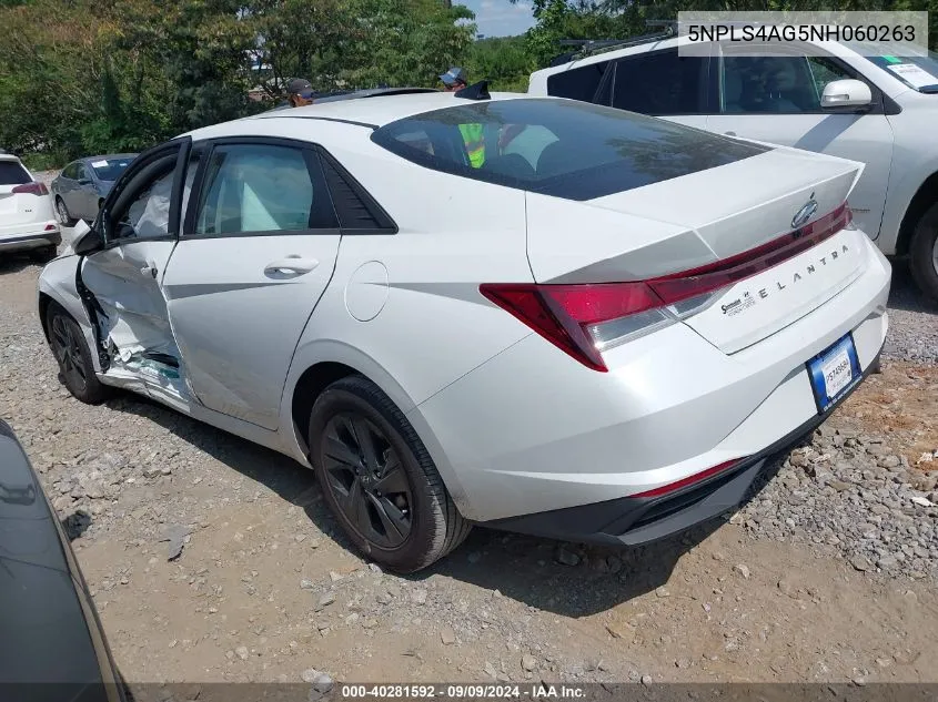 5NPLS4AG5NH060263 2022 Hyundai Elantra Sel