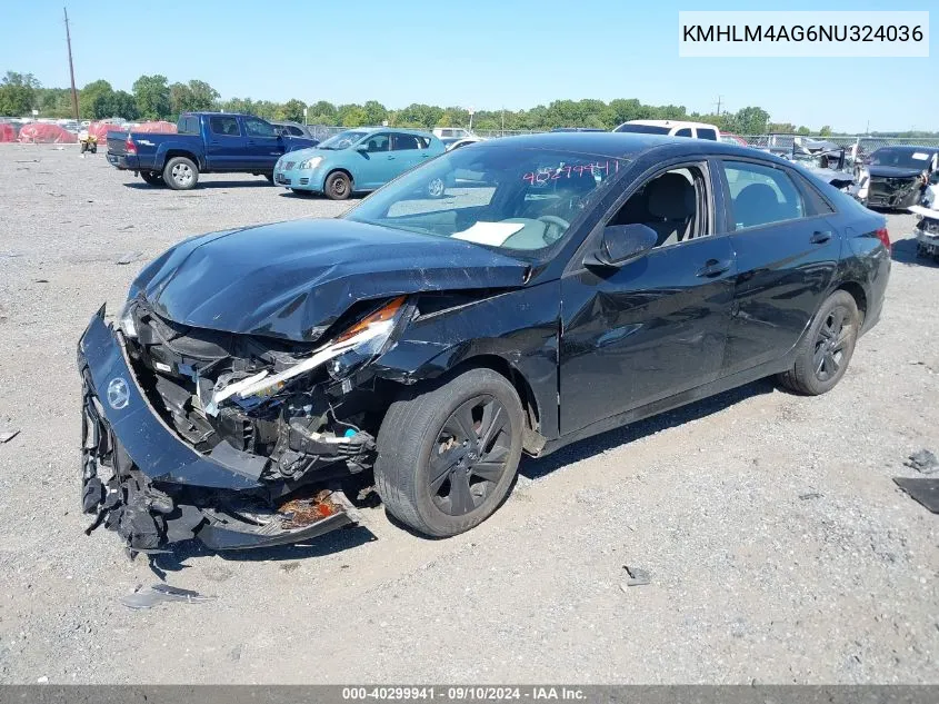 KMHLM4AG6NU324036 2022 Hyundai Elantra Sel