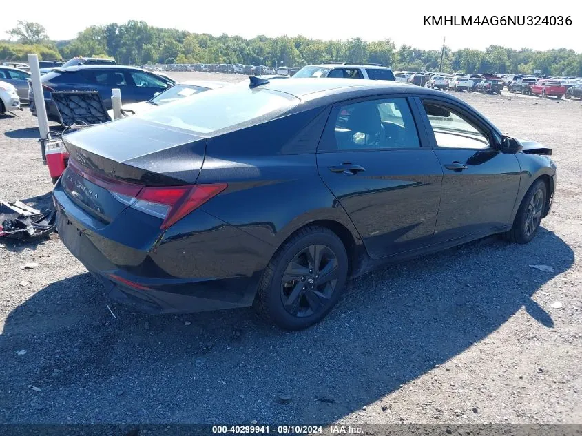 KMHLM4AG6NU324036 2022 Hyundai Elantra Sel